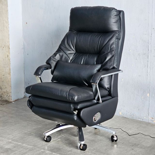 Ghế giám đốc da bò chỉnh điện ngả nằm chân nhôm GAK996