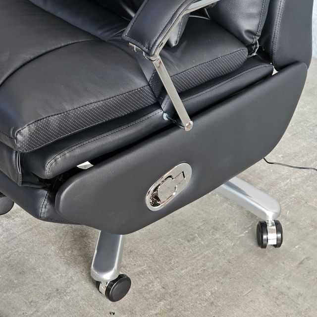 Ghế giám đốc da bò chỉnh điện ngả nằm chân nhôm GAK996