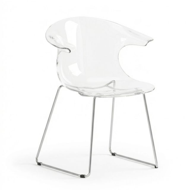 Ghế trong suốt nhựa ABS chân thép xi mạ GAK653