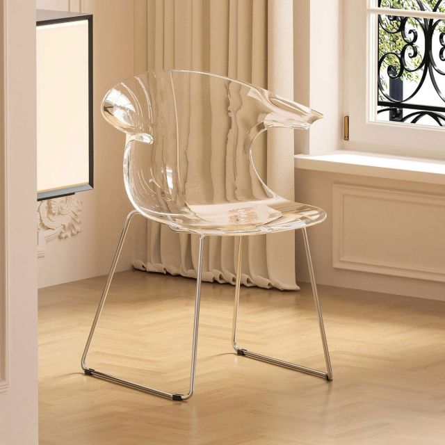 Ghế trong suốt nhựa ABS chân thép xi mạ GAK653