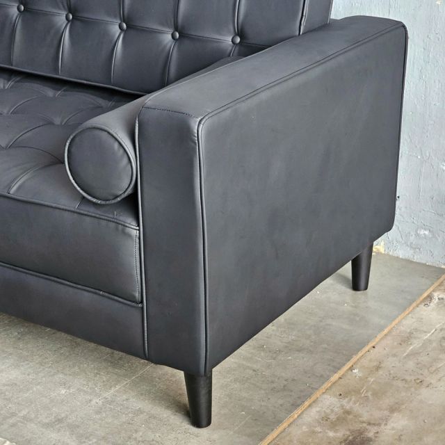 Sofa đơn nệm bọc simili màu đen ArmChair 06 GSD68035