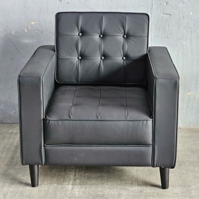Sofa đơn nệm bọc simili màu đen ArmChair 06 GSD68035