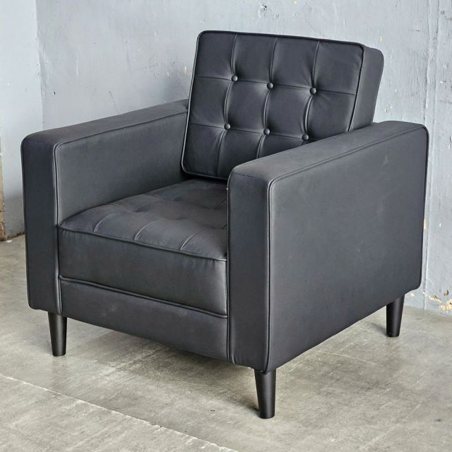 Sofa đơn nệm bọc simili màu đen ArmChair 06 GSD68035