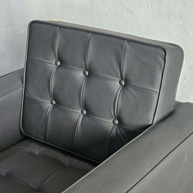 Sofa đơn nệm bọc simili màu đen ArmChair 06 GSD68035