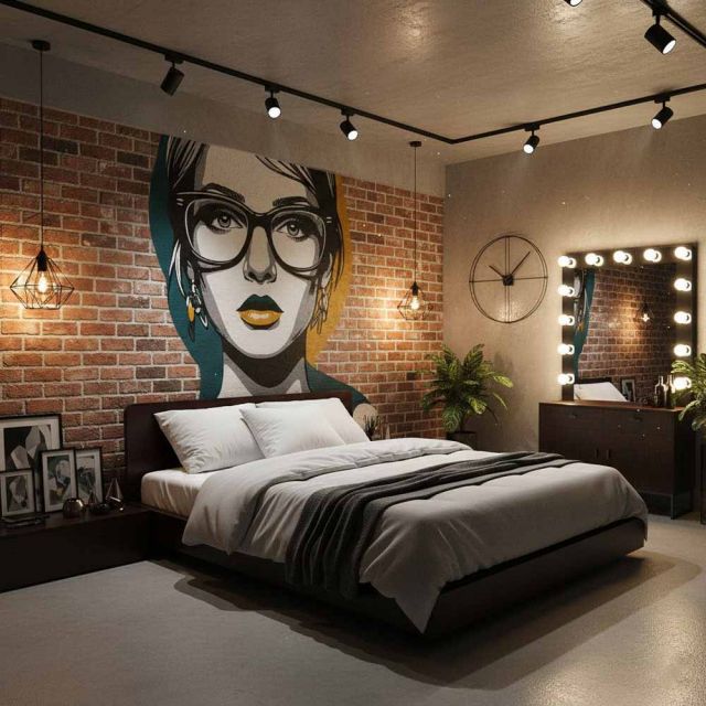 Giường ngủ bo viền gỗ cao su khung sắt lắp ráp GN68030