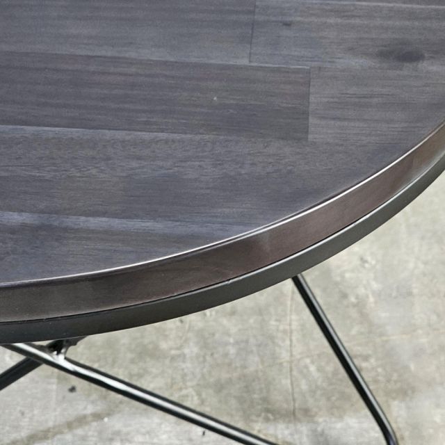 Bàn Sofa tròn 60cm gỗ Tràm chân sắt chữ V - TT68315