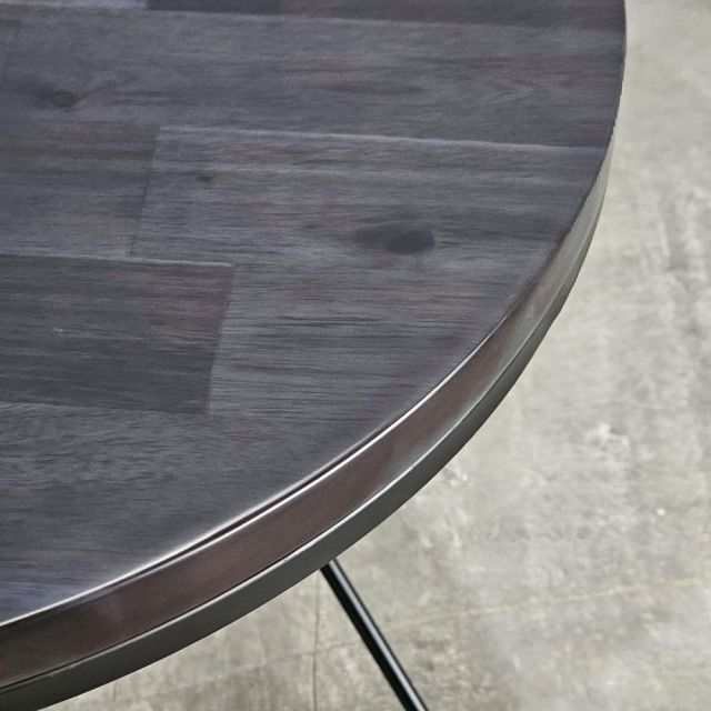 Bàn Sofa tròn 60cm gỗ Tràm chân sắt chữ V - TT68315