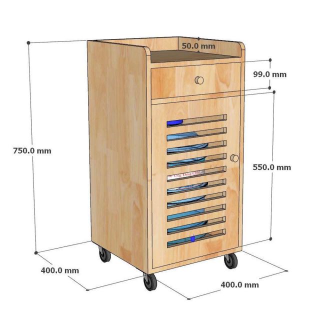 Tủ để bình nước di động 40x40x85cm gỗ cao su TDBN001
