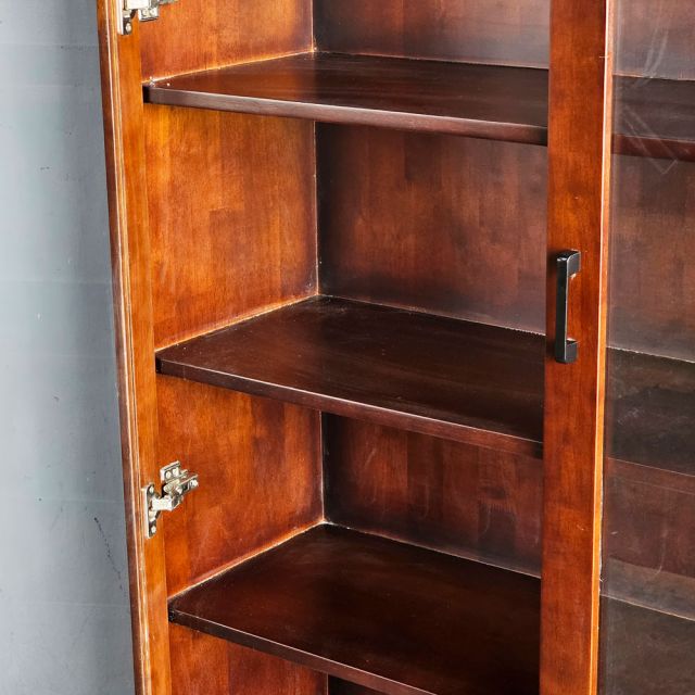 Tủ sách cửa kính 110x35x200cm gỗ cao su KS68353