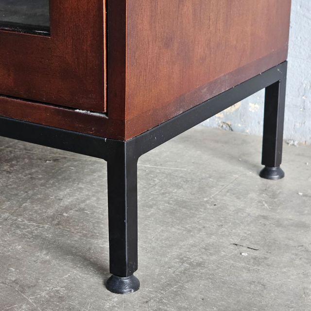 Tủ sách cửa kính 110x35x200cm gỗ cao su KS68353