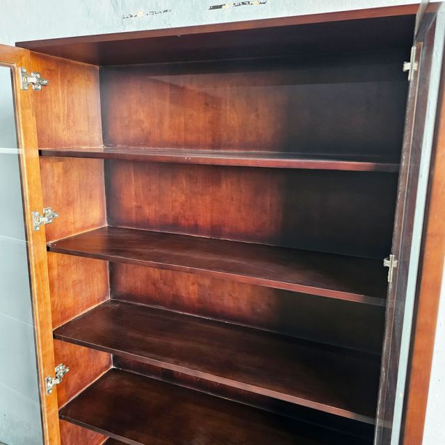 Tủ sách cửa kính 110x35x200cm gỗ cao su KS68353
