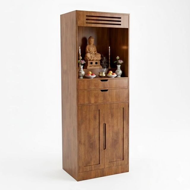 Tủ thờ gia tiên 68x50x192cm gỗ cao su TTGT001