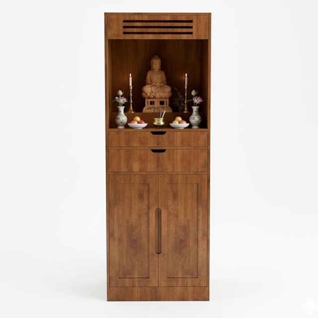 Tủ thờ gia tiên 68x50x192cm gỗ cao su TTGT001