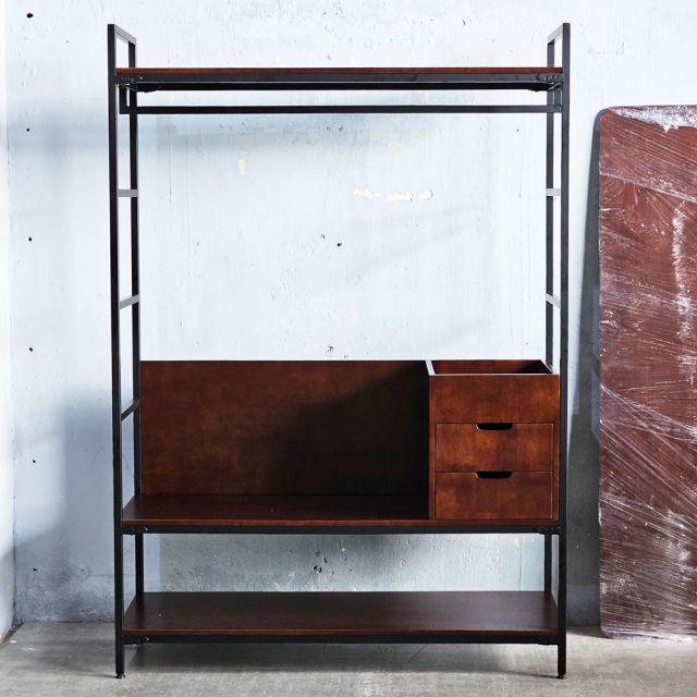 Kệ treo quần áo 140x50x200cm gỗ cao su TQA68078