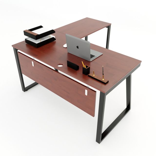 HBTH017 - Bàn chữ L 140x150 Trapeze II Concept chân sắt lắp ráp