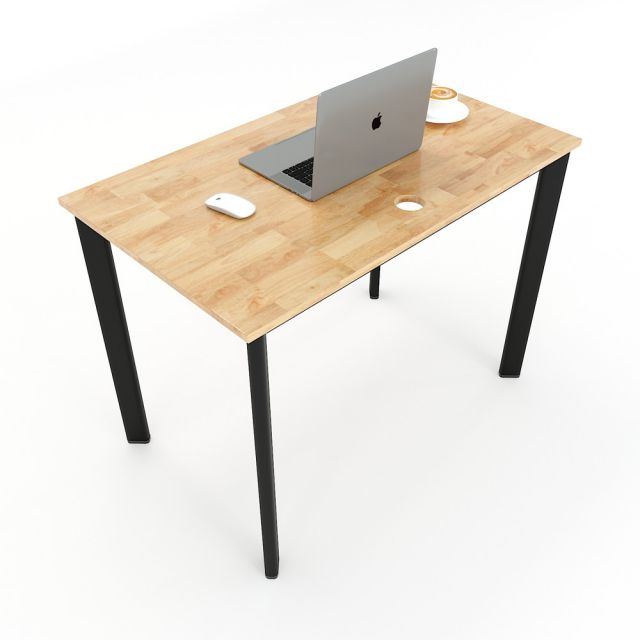 Bàn làm việc 100x60cm hệ Oval gỗ cao su chân sắt lắp ráp HBOV001 Bàn làm việc 100x60cm hệ Oval gỗ cao su chân sắt lắp ráp HBOV001