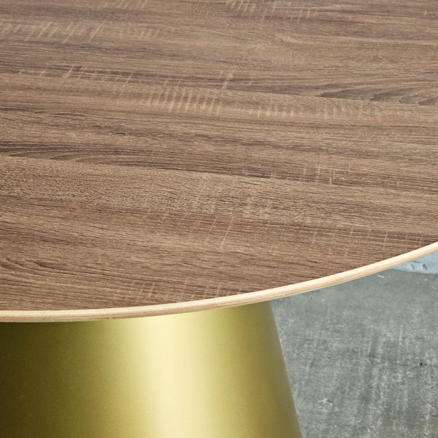 Bàn ăn tròn 120x120cm gỗ plywood chân sắt BA68297