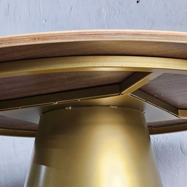 Bàn ăn tròn 120x120cm gỗ plywood chân sắt BA68297