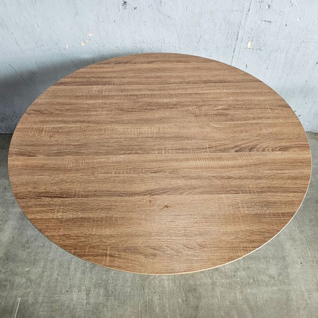 Bàn ăn tròn 120x120cm gỗ plywood chân sắt BA68297