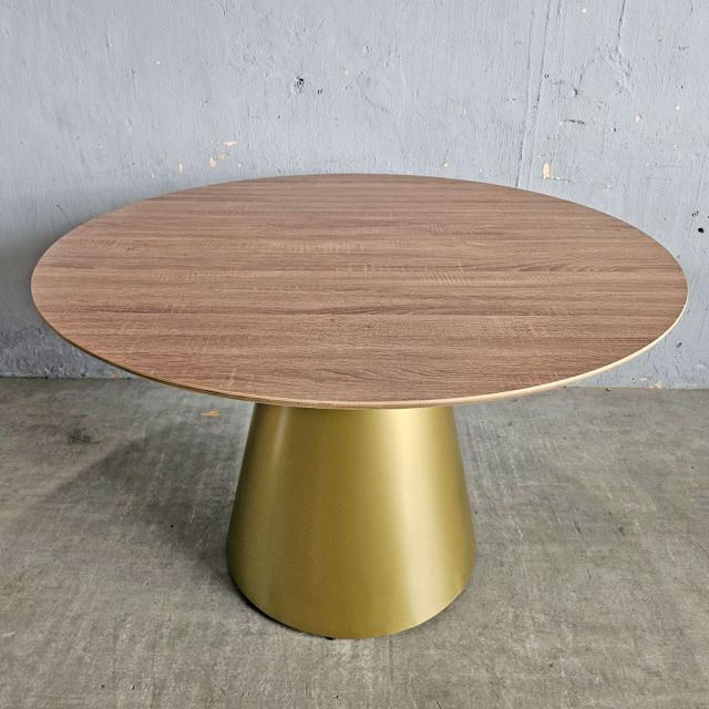 Bàn ăn tròn 120x120cm gỗ plywood chân sắt BA68297