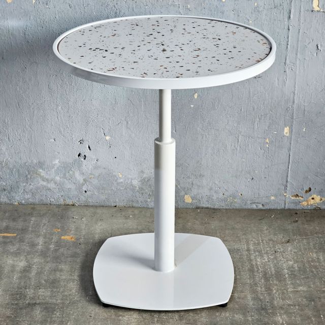 Bàn tròn mặt gạch chân sắt mâm đế vuông CFD68165