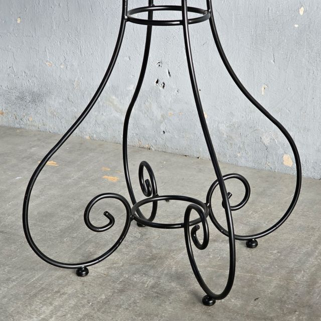 Bàn cafe tròn 60cm mặt ceramic chân sắt hoa văn CFD68132