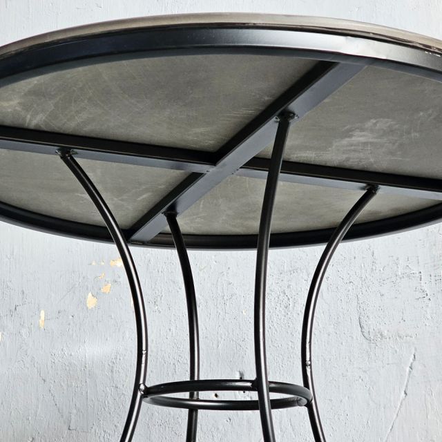 Bàn cafe tròn 60cm mặt ceramic chân sắt hoa văn CFD68132