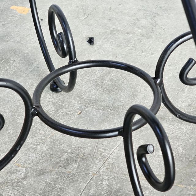 Bàn cafe tròn 60cm mặt ceramic chân sắt hoa văn CFD68132