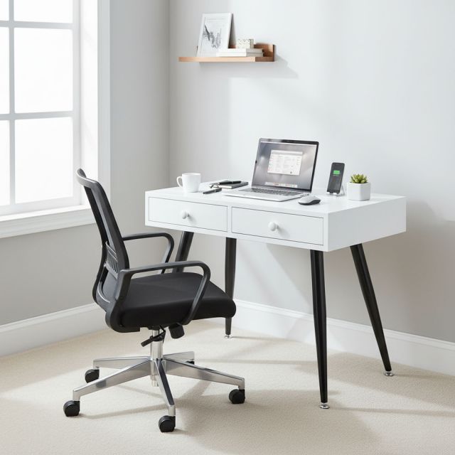 Bàn có ngăn kéo 80x60cm gỗ cao su chân CONE BD68169