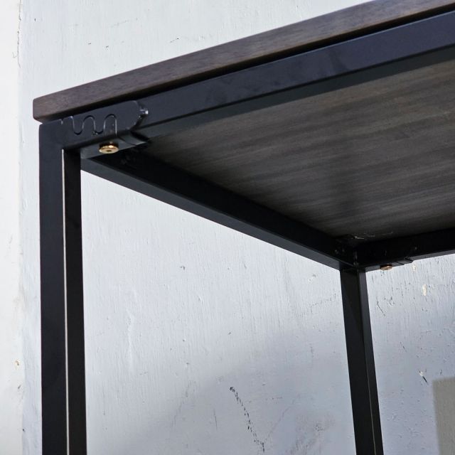 Bàn góc L liền kệ 120x80cm gỗ cao su CD68042