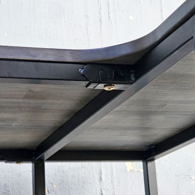 Bàn góc L liền kệ 120x80cm gỗ cao su CD68042