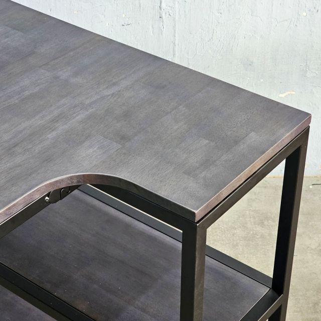 Bàn góc L liền kệ 120x80cm gỗ cao su CD68042