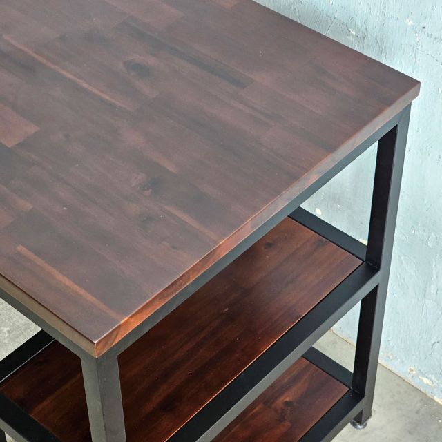 Bàn góc L liền kệ sách 160x140x158cm gỗ tràm FD68087