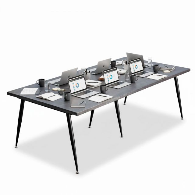 Bàn họp 240x120cm gỗ cao su hệ CONE HBCO078