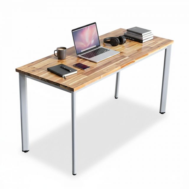 Bàn làm việc 140x60cm gỗ tràm hệ Oval HBOV052