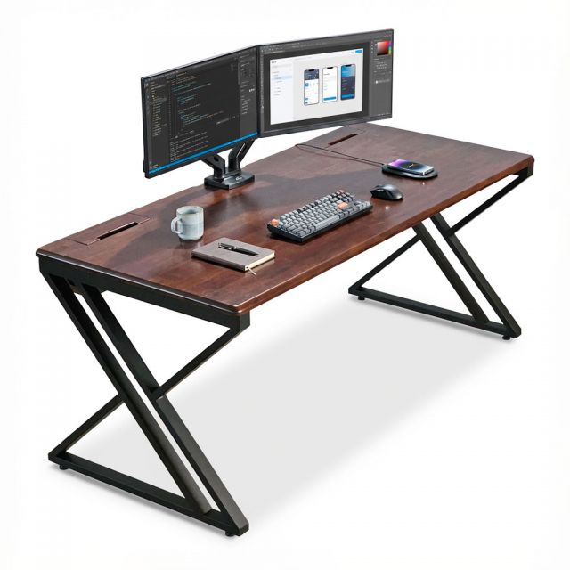 Bàn làm việc có hộp điện 180x80cm gỗ tràm ZD033