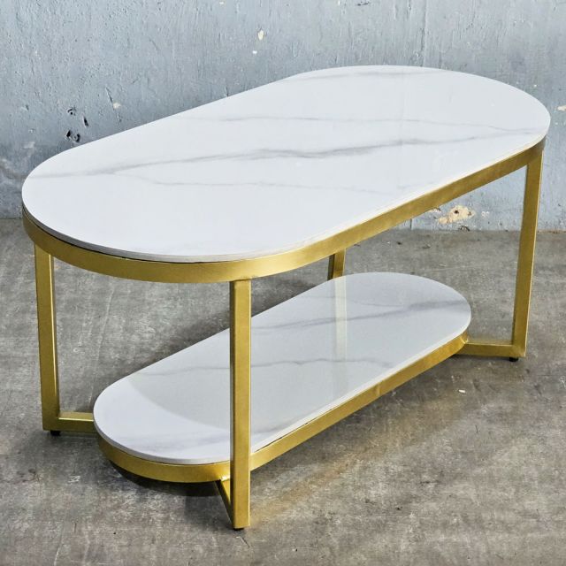 Bàn sofa Oval 100x50x45cm mặt ceramic TT68359