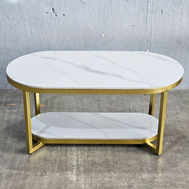 Bàn sofa Oval 100x50x45cm mặt ceramic TT68359