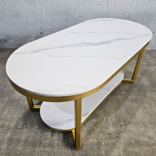 Bàn sofa Oval 100x50x45cm mặt ceramic TT68359