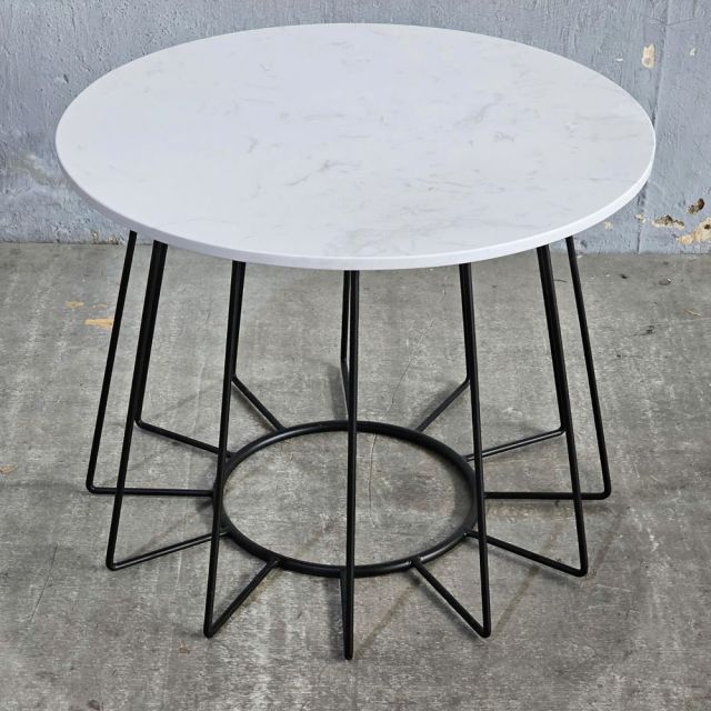 Bàn sofa tròn mặt ceramic khung sắt TT68238