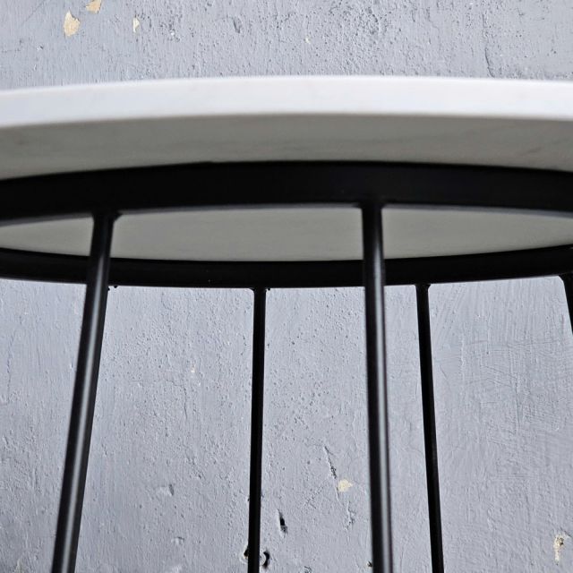 Bàn sofa tròn mặt ceramic khung sắt TT68238