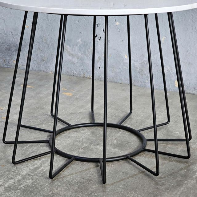 Bàn sofa tròn mặt ceramic khung sắt TT68238