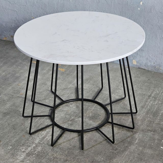 Bàn sofa tròn mặt ceramic khung sắt TT68238