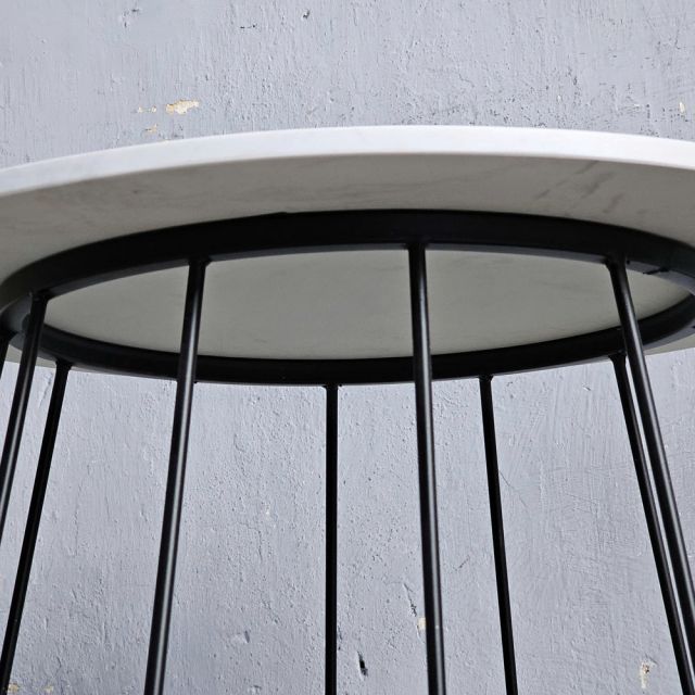 Bàn sofa tròn mặt ceramic khung sắt TT68238