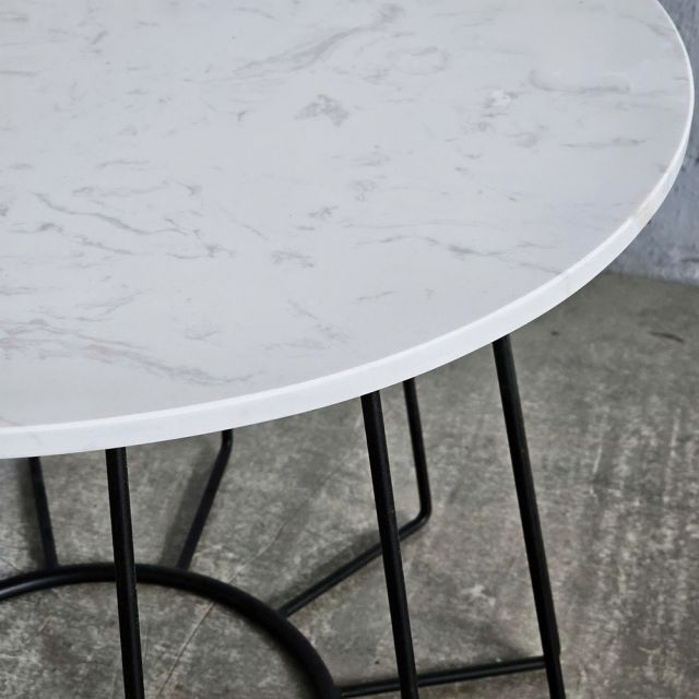 Bàn sofa tròn mặt ceramic khung sắt TT68238