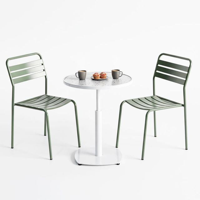 Combo bàn cafe tròn và 2 ghế sắt CBCF350