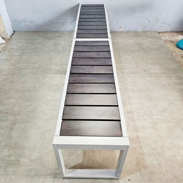 Ghế băng dài 240x40x45cm gỗ cao su chân sắt lắp ráp GBD040