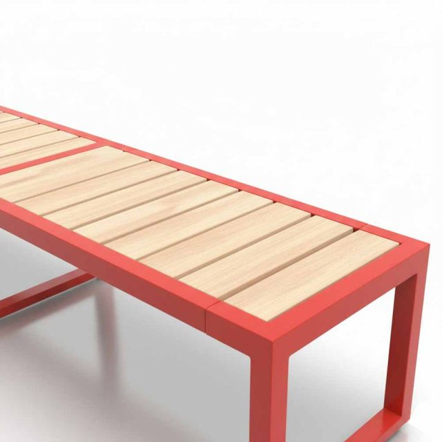 Ghế băng dài 240x40x45cm gỗ cao su chân sắt lắp ráp GBD040