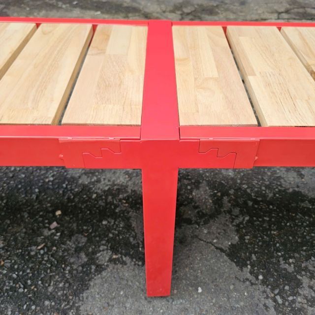 Ghế băng dài 240x40x45cm gỗ cao su chân sắt lắp ráp GBD040