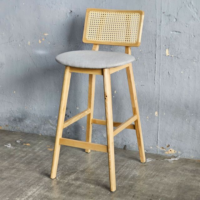 Ghế bar CH301 lưng lưới mây bọc vải gỗ Ash GBSK035